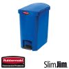 Afvalbak Slim Jim End Step-On container Rubbermaid 30 liter blauw